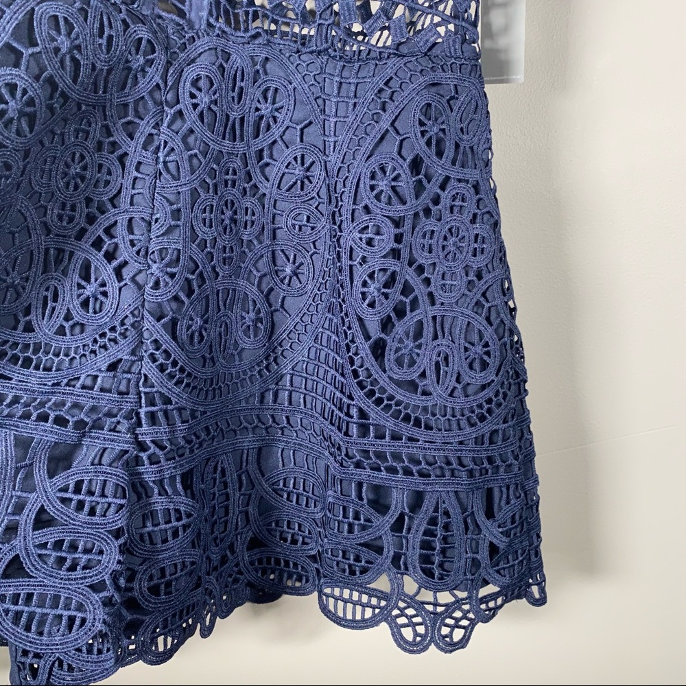 LOVERS + FRIENDS Cherish Navy Lace Rompers size S - Picture 3 of 9